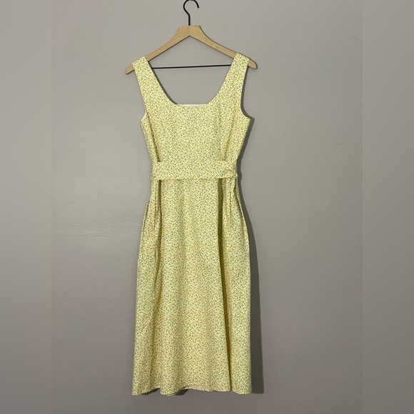 Daniel Cremieux Botanical Garden Yellow Floral Midi Dress- Size 4 - Picture 3 of 3